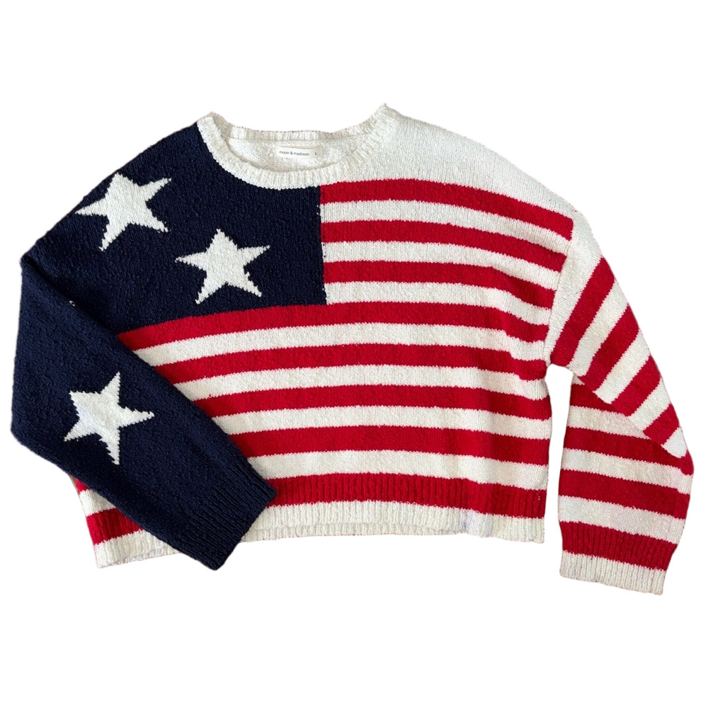 Moon & Madison American 4th of July Sweater Size Large
